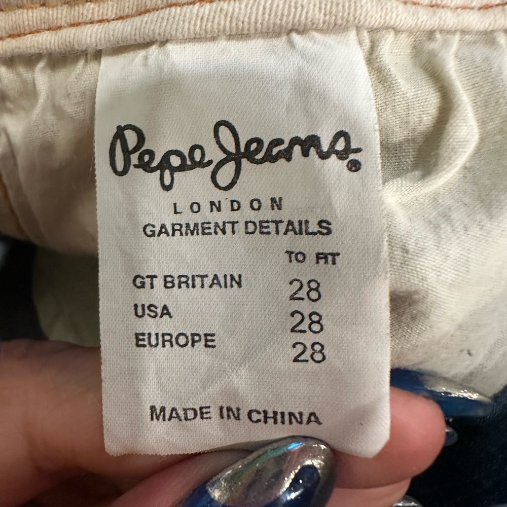 VINTAGE PEPE JEANS LONDON GARMENT DETAILS WOMENS CROP JEAN JE SIZE 28 BLUE - Picture 10 of 12